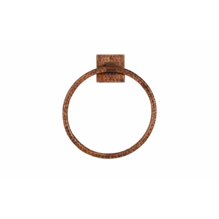 Premier Copper Products Premier Copper Products TR10DB 10 in. Hand Hammered Copper Full Size Bath Towel Ring TR10DB